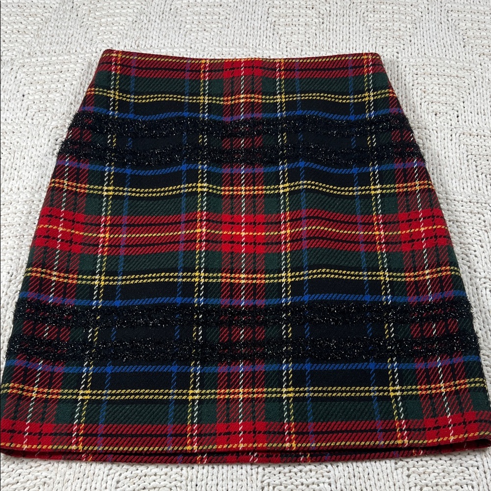 J. Crew Mini Skirt in Lurex Stewart Tartan